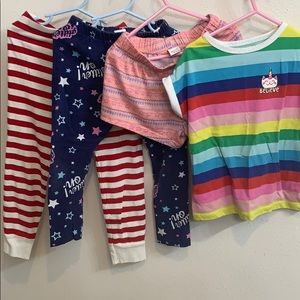 Girls size 6 pj bottoms and one shirt